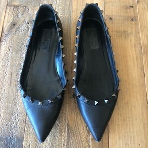 Valentino Garavani Rockstud Noir Ballerina Flats size 8